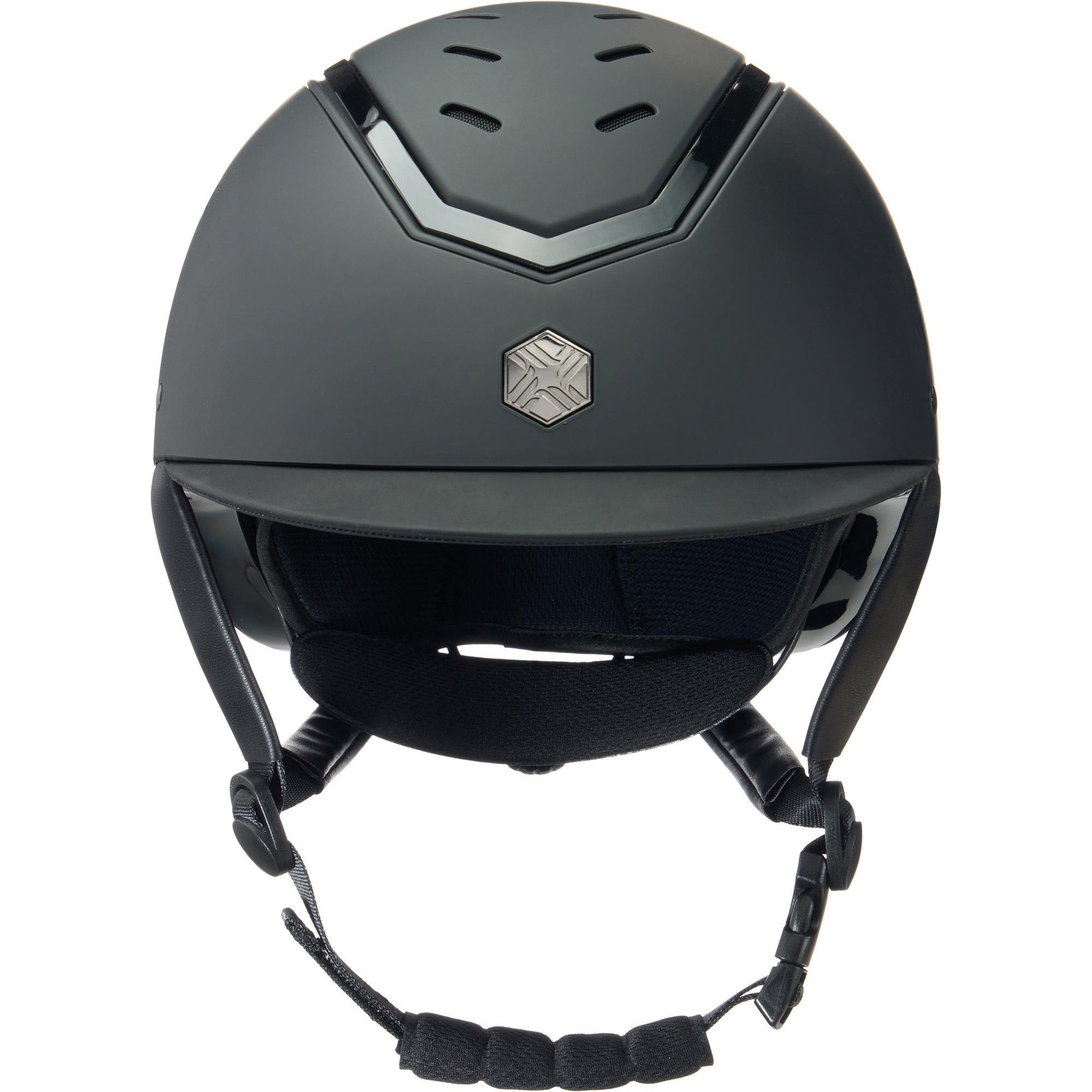 Charles Owen Kylo Standard Peak Riding Helm KYLOC - Schwarz Matt / Black Gloss